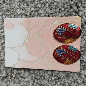 Colorful 80s Vintage Cloisonne Earrings